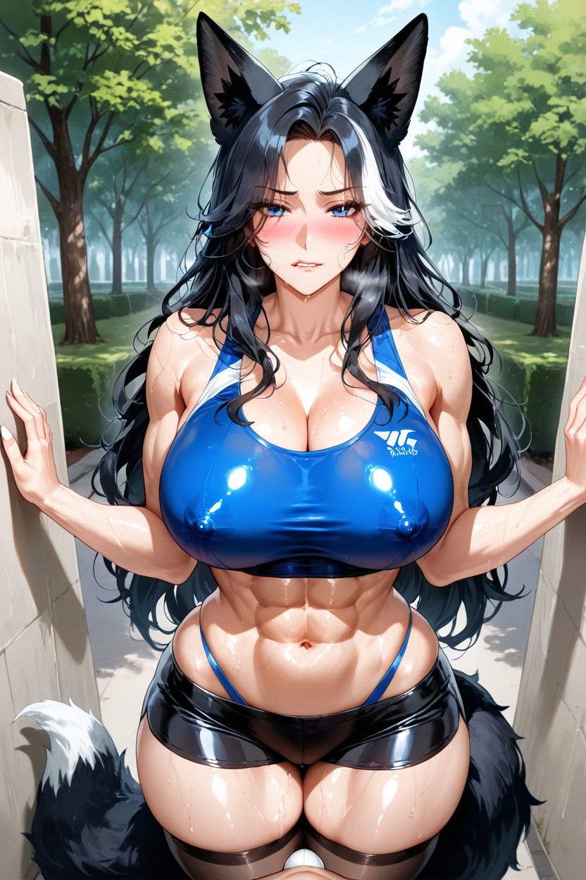 Messy Hair, Sunny Day, Far Away From People In Background Hentai IA