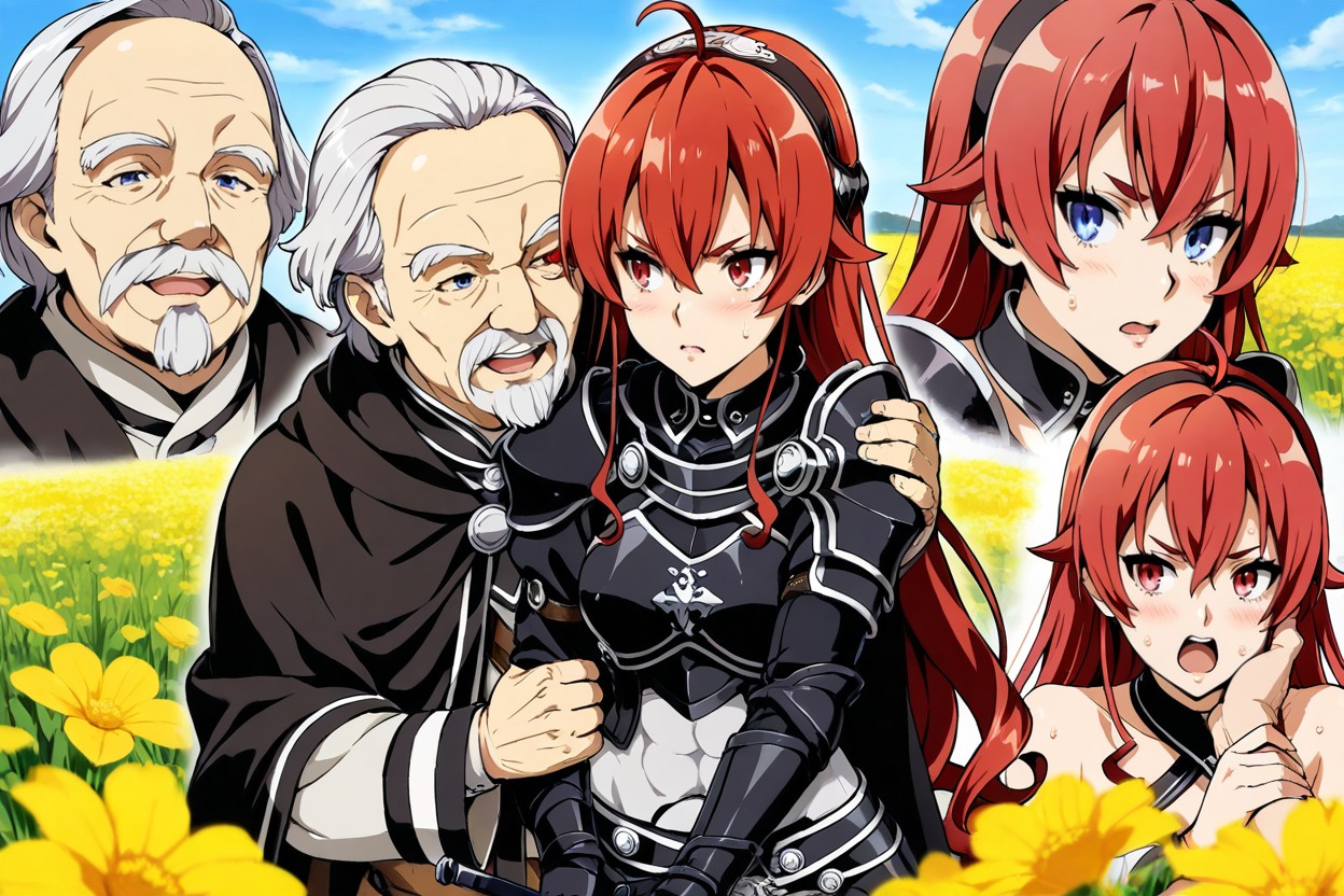 Wearing Intricately Detailed Dark Plate Armor With A Flowing Black Cape, V-shaped Eyebrows, Front View Hentai AI Porn