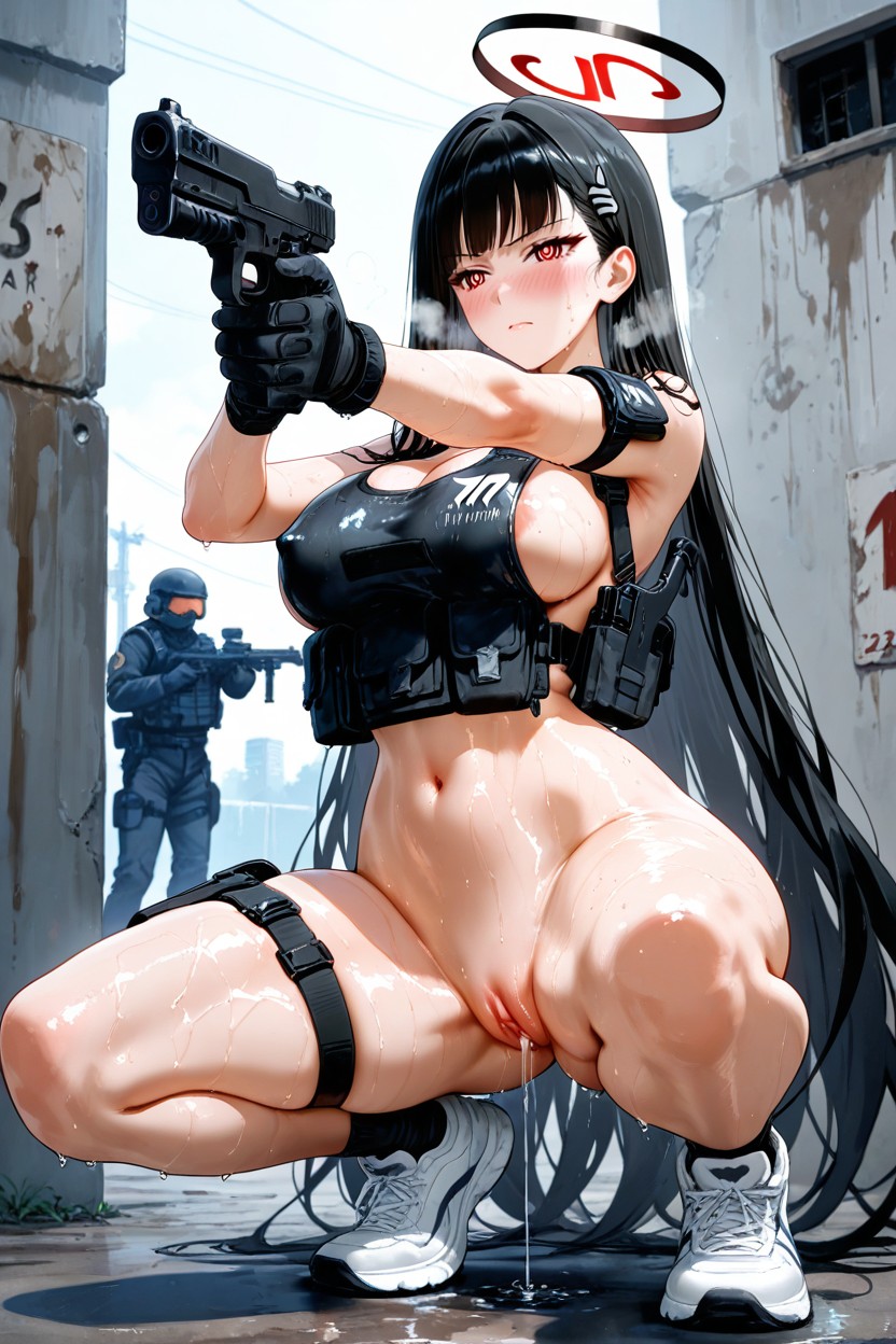 Oiled Skin, Extremely Sweaty, Hard Shadow Hentai IA