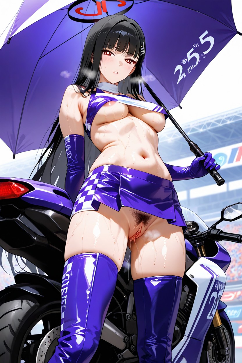 Pussy Leaking, Up Skirt, Erect Nipple Hentai AI Porn