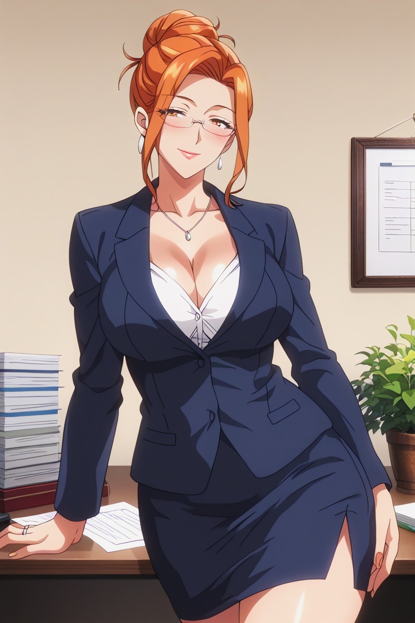 Corporate Office Setting, 18+, Rounded Breast Hentai AI Porn
