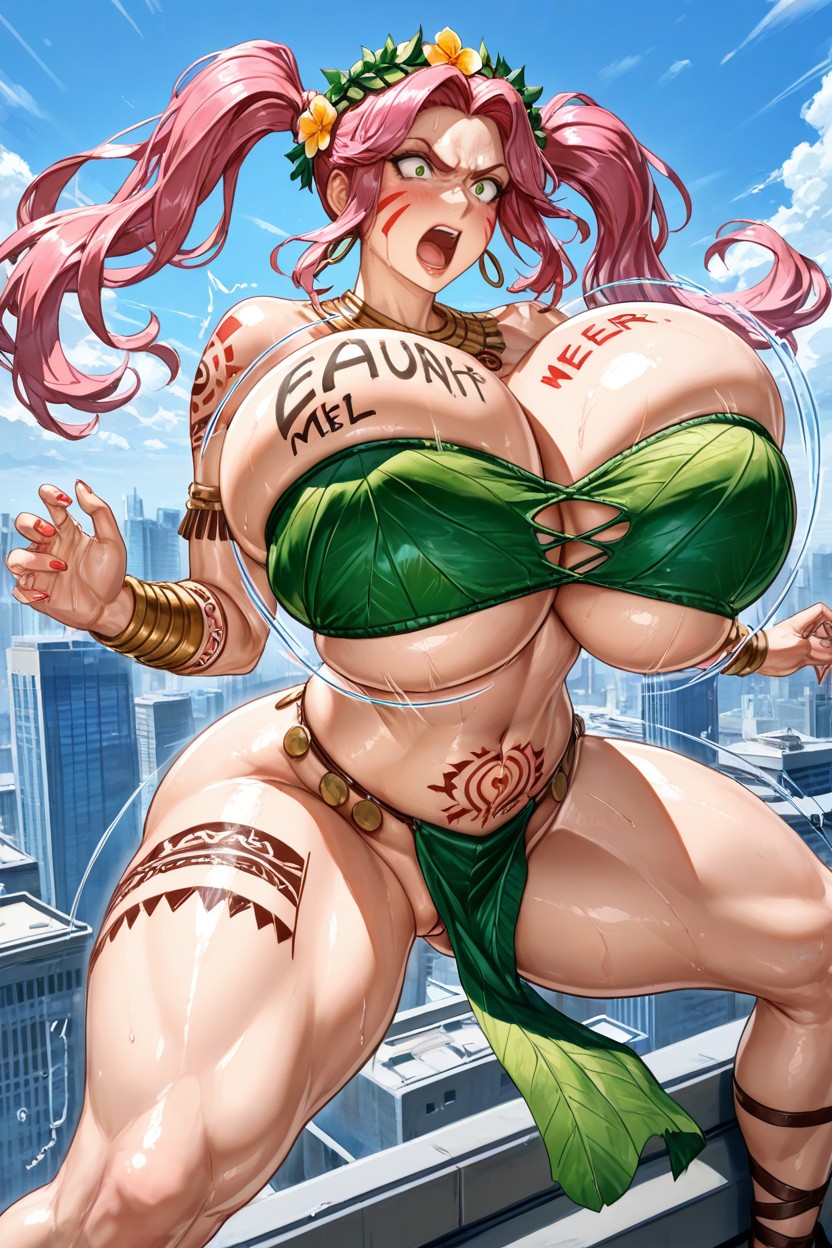 Bailarina De Hula Hawaiana, Perfect Hourglass Body, Sorprendida Hentai IA