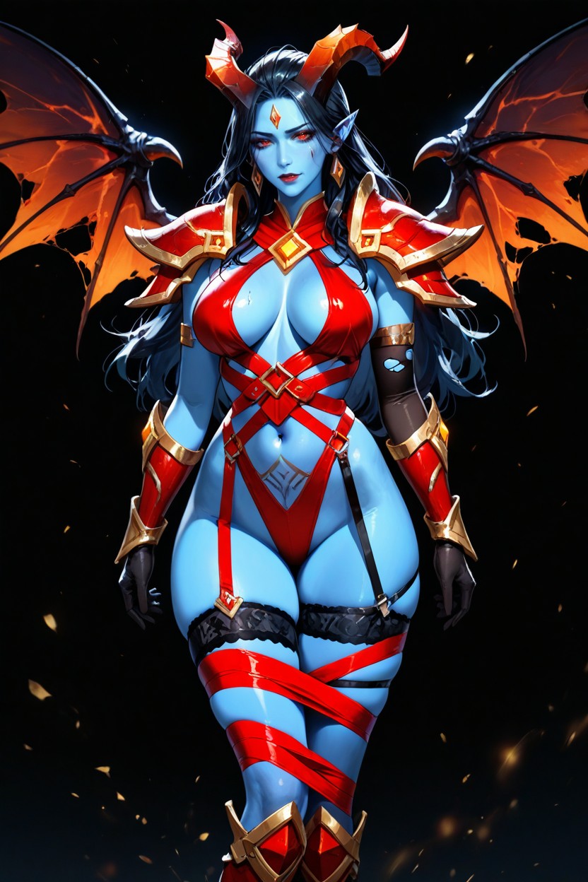 Red Eyes, Akasha From Dota, Blue Skin Porno IA Hentai