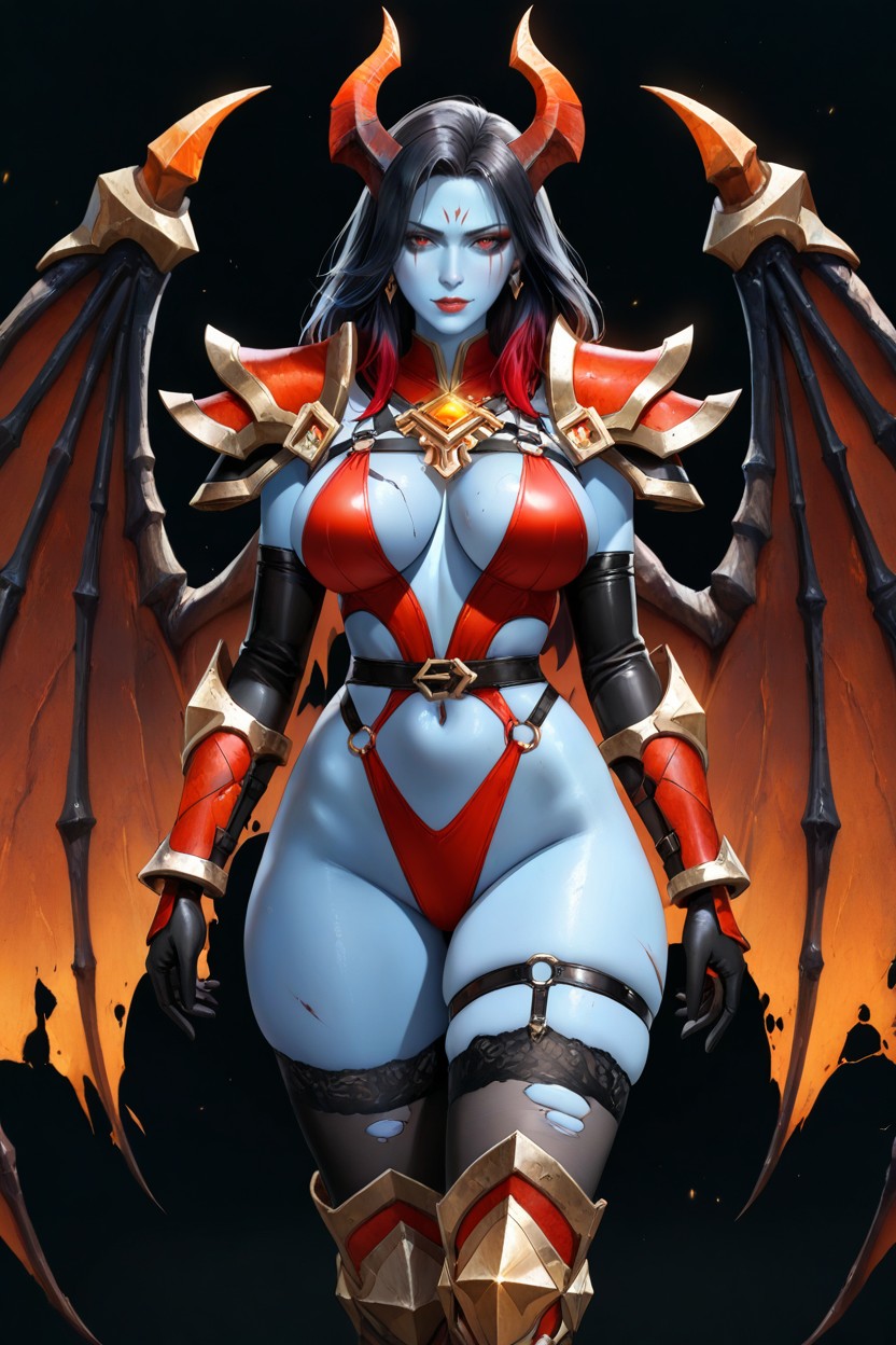 Gold And Red Pauldrons, Akasha From Dota, Poitrine Moyenne Porno IA Hentai