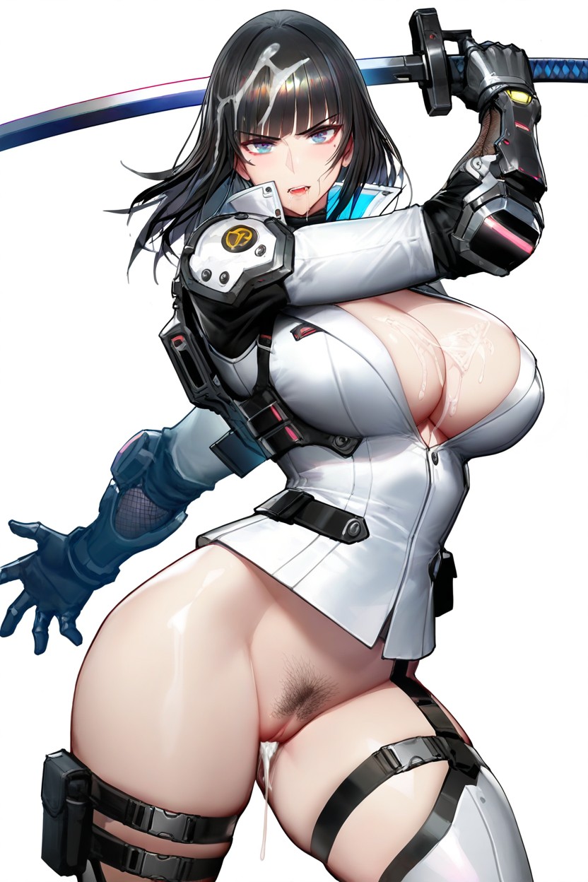 Katana, Armor Gloves, Back Armor Hentai AI Porn