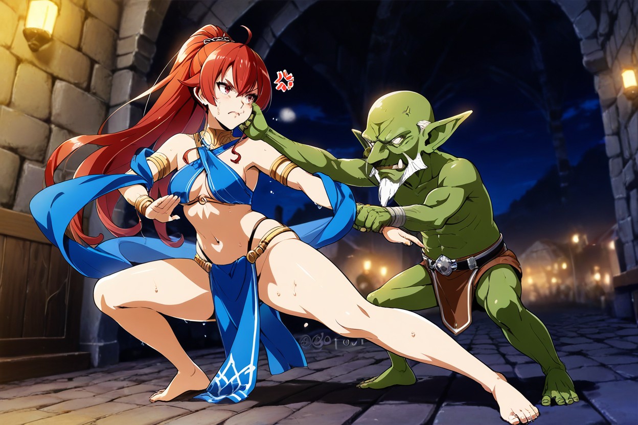 Goblin Dominates Female Human, Mushoku Tensei, White-bearded Goblin Hentai AI Porn