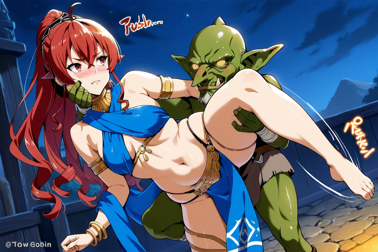 Embarrassed , Female Red Eyes, Goblin Dominate Female Hentai AI Porn