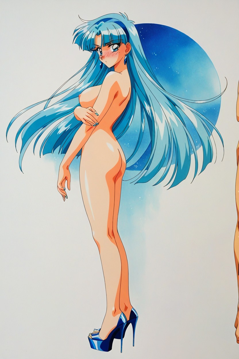 Blue Hairband, Nude, 1 Person Hentai AI Porn