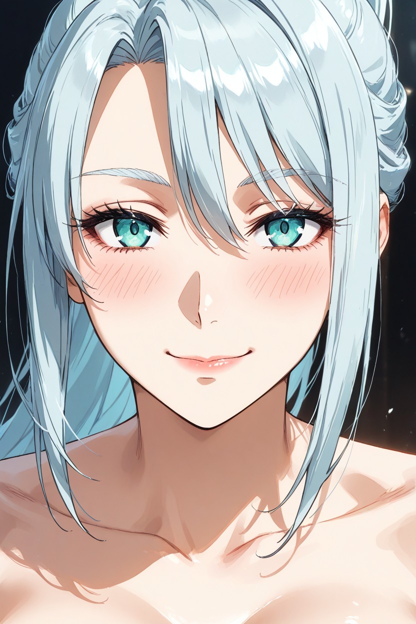Gentle Expression, Delicate Lips, Long Sidelocks Hentai AI Porn