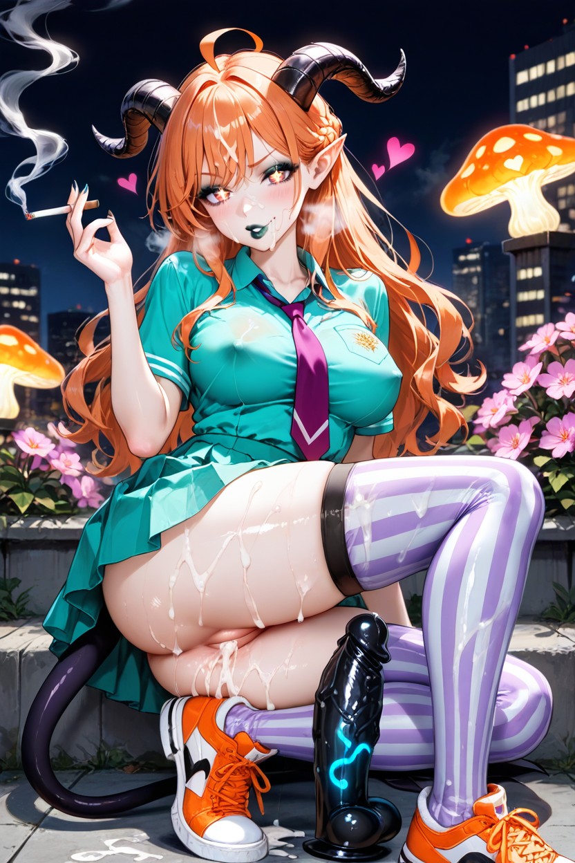 Cleft Of Venus, Steam Breath, Glowing Orange And Teal Skirt Hentai IA