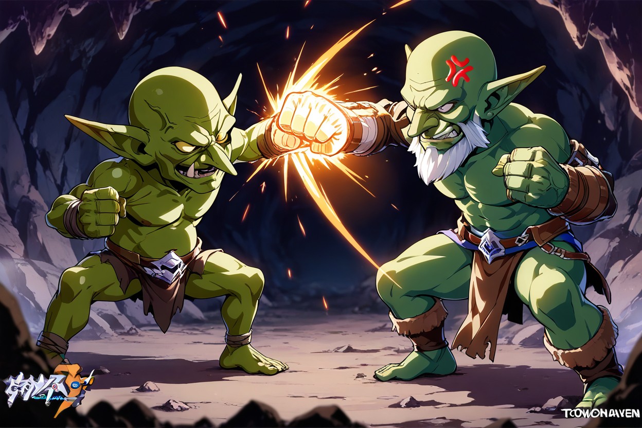 Bald Goblin, Punch, Dynamic Action Poses Hentai AI Porn