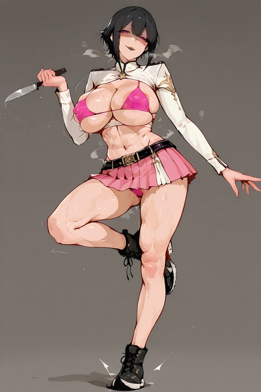 Mischievous (smiling While Blushing), Head Tilt, Swinging Breast Out Hentai AI Porn