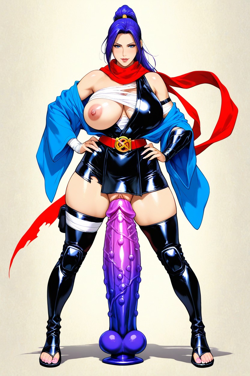 Medium Breast, Blue Eyes, Red Belt With Rectangular Panels Hentai AI Porn
