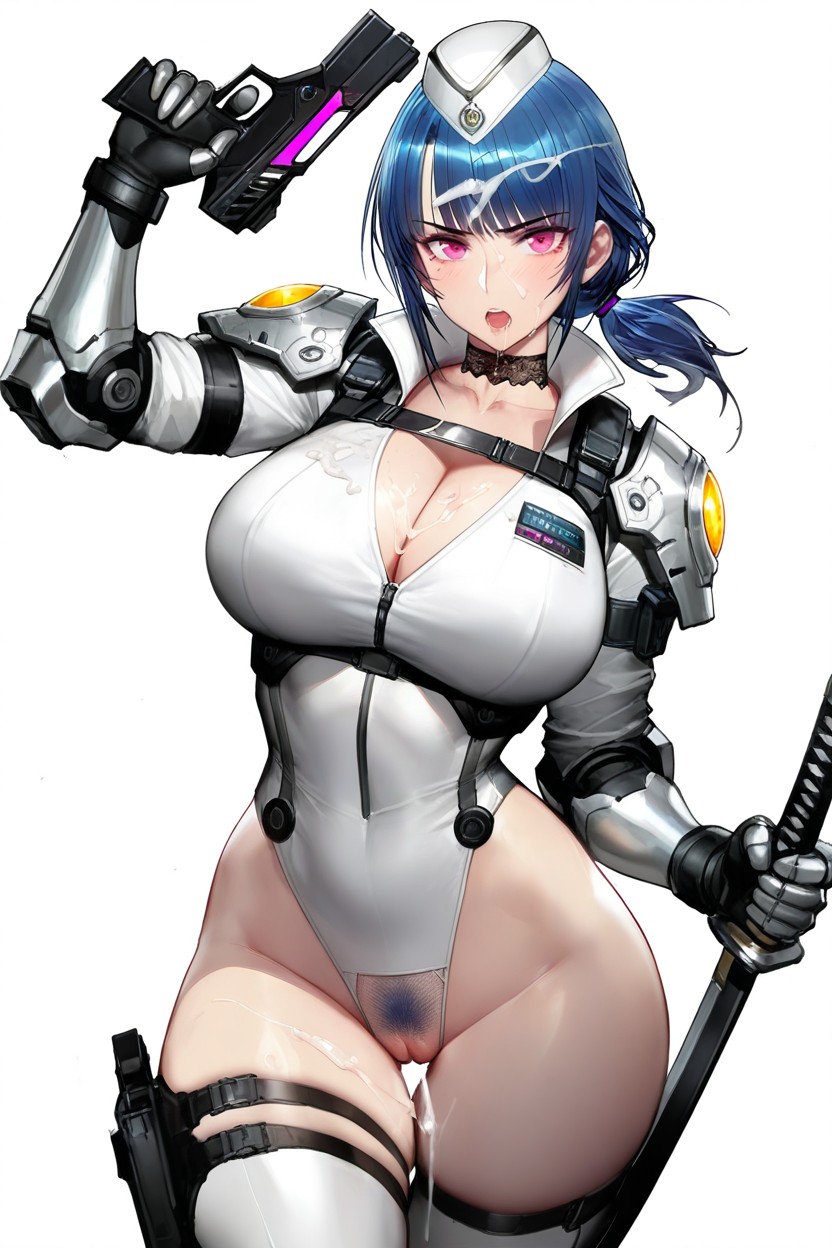 Dynamic Camera Angle, Katana, Low Side Ponytail Hentai IA