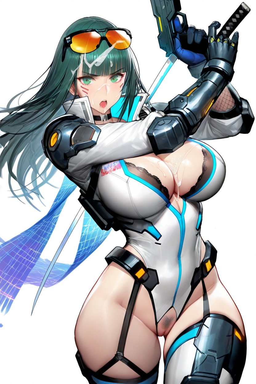 Dynamic Camera Angle, Green Hair, 25+ Hentai AI Porn