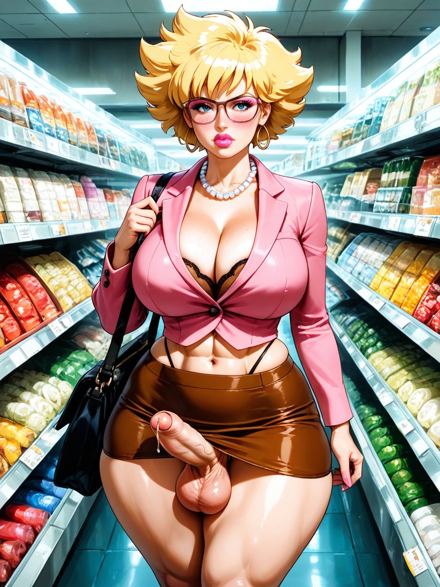Some Precum From The Tip Of The Penis, Bimbo, Side View Hentai AI Porn