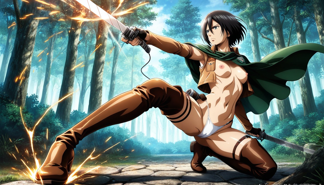 Detailed Face, Pose De Combat, Maigre Porno IA Hentai