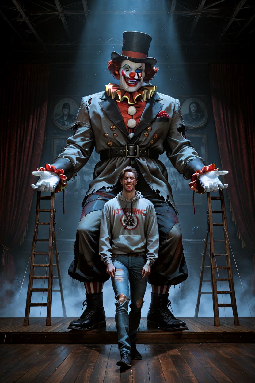 Hyper-realistic Medium Shot Of A Surreal Psychological Horror Scene Taking Place On A Dilapidated, Including Old Wooden Ladders, With Heavy Hentai AI Porn