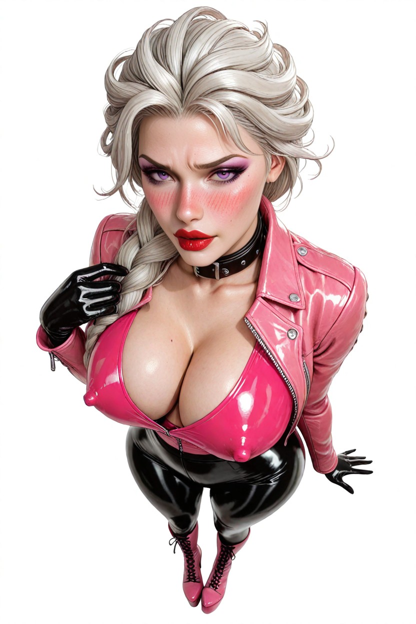 Erect Nipples, De Pie, Red Lipstick Hentai IA