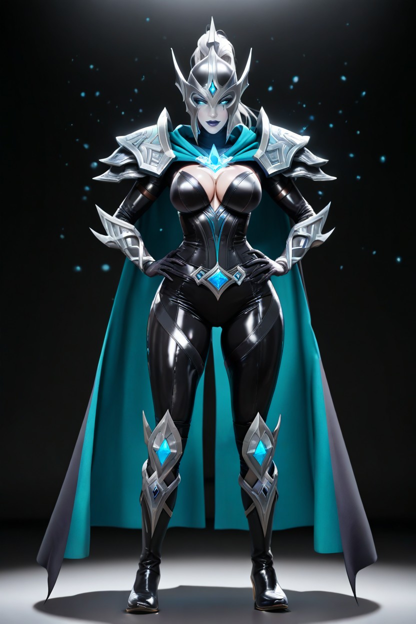 Full Body Shot, Hands Resting On Her Hips, Culo Mediano Hentai IA