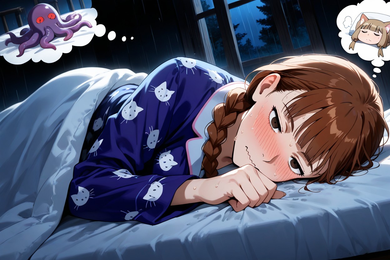 Laying In Bed, Night, Nighttime Hentai AI Porn