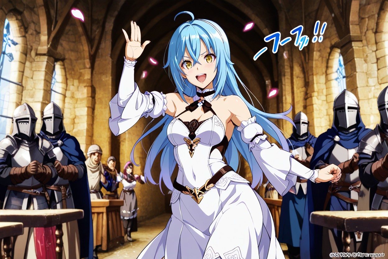 Applauding, Only One Female Character Rimuru Tempest From Tensura, Throwing Flower Petals Hentai AI Porn