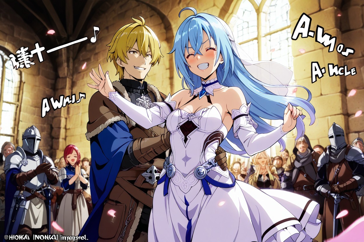 Majestic Female Knight In Elegant White Dress The Female Appears Noble, Clenched Teeth, Day Hentai AI Porn