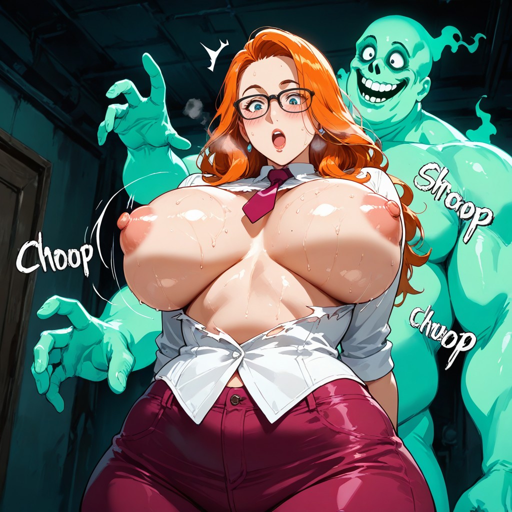 Extremely Sweaty, Bounce Lines, Janine Melnitz From The Ghostbusters Cartoon Hentai AI Porn