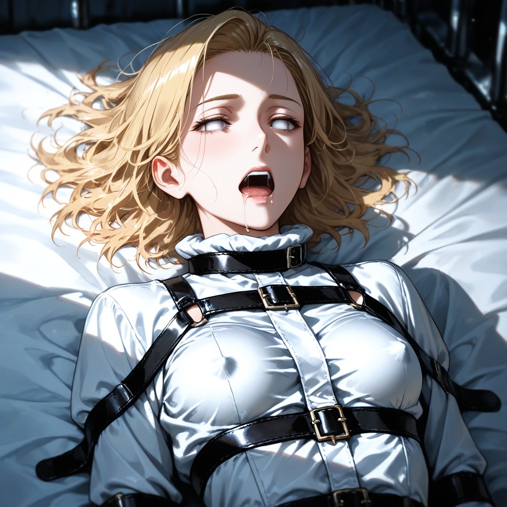 Beautiful Blonde Woman, Metal Bed, Shot Like A Fantasy Film Hentai AI Porn