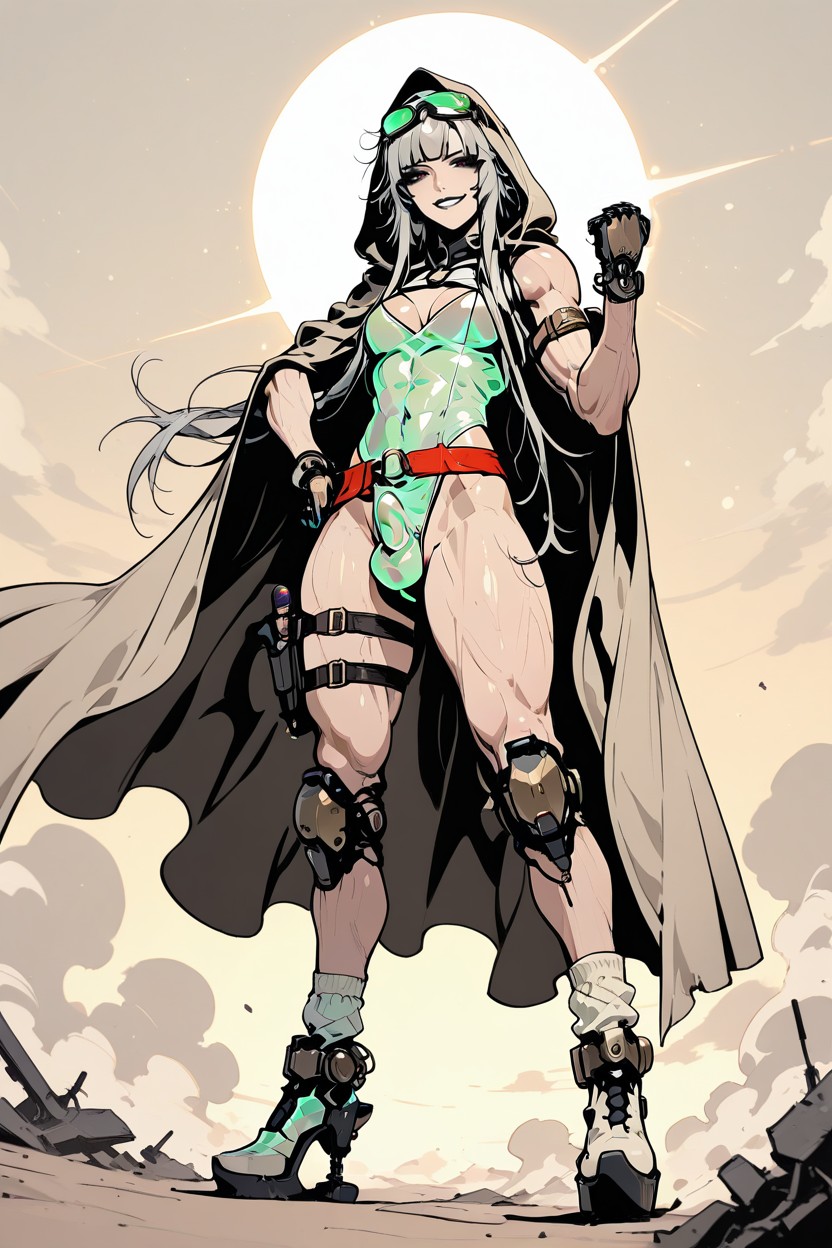 Delicate Physique, On The Badlands, Mechanical Knee Guards Hentai AI Porn