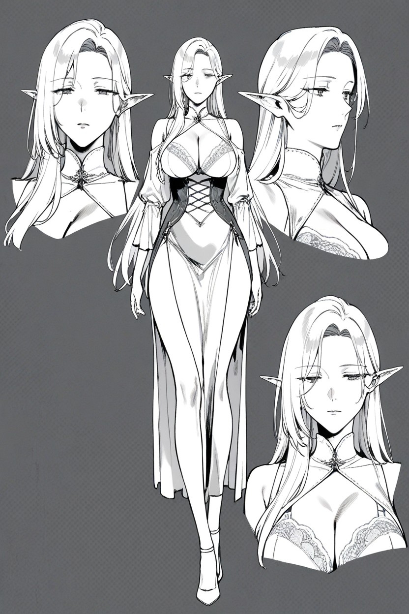 Yeux À Demi-fermés, Moles, Breast Curtain Porno IA Hentai