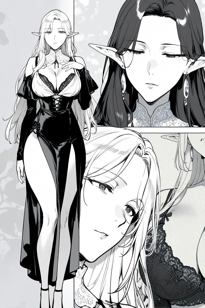 Droopy Eyes, Lace Bra, 半閉的眼睛 AI黃漫