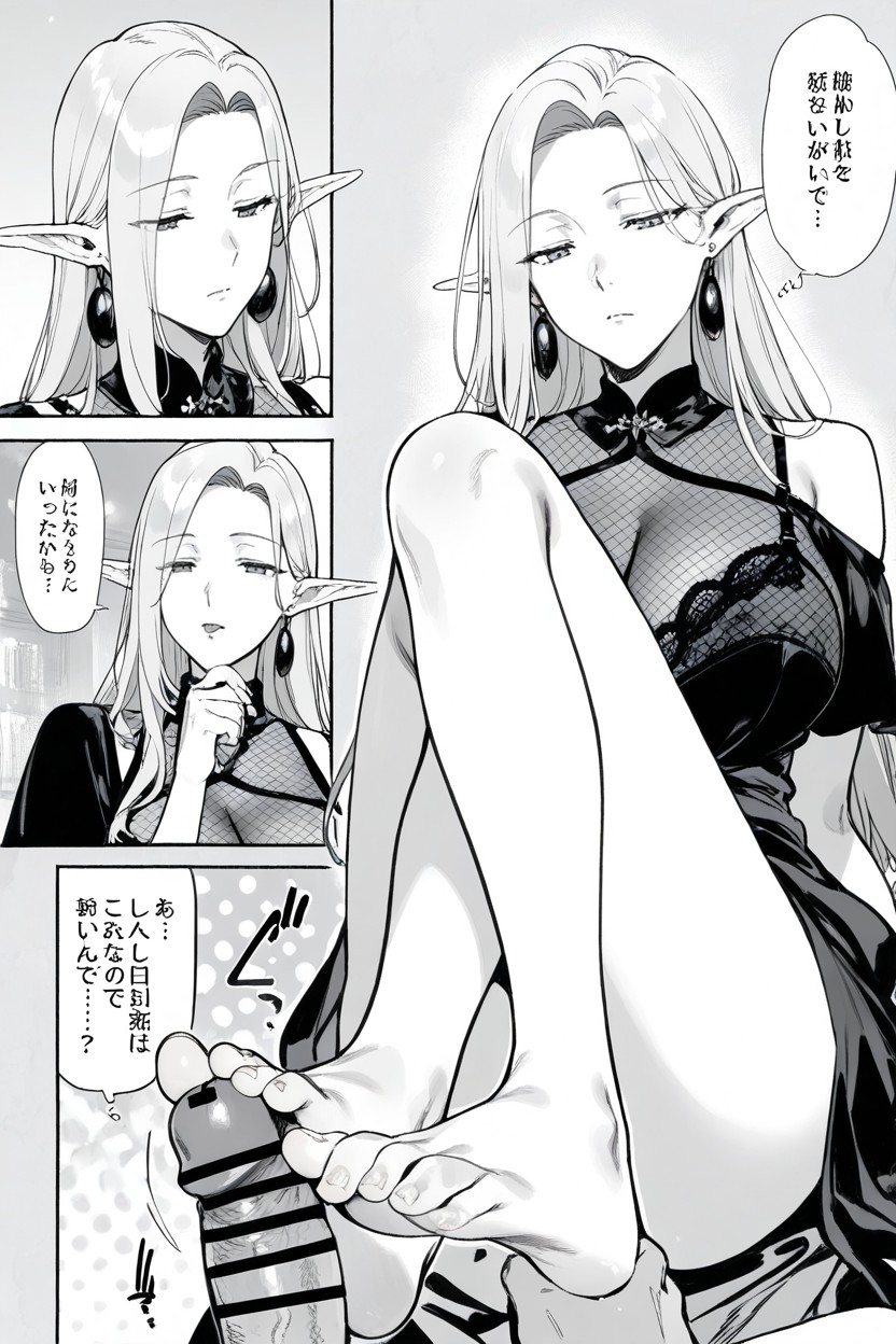 White Hair, Gray Background, Center-parted Bangs Hentai AI Porn