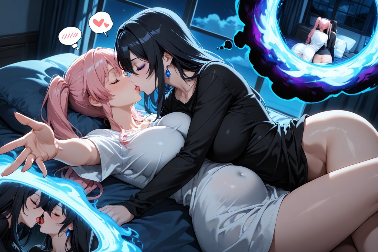 Night, Rear View, Pechos Medianos Hentai IA