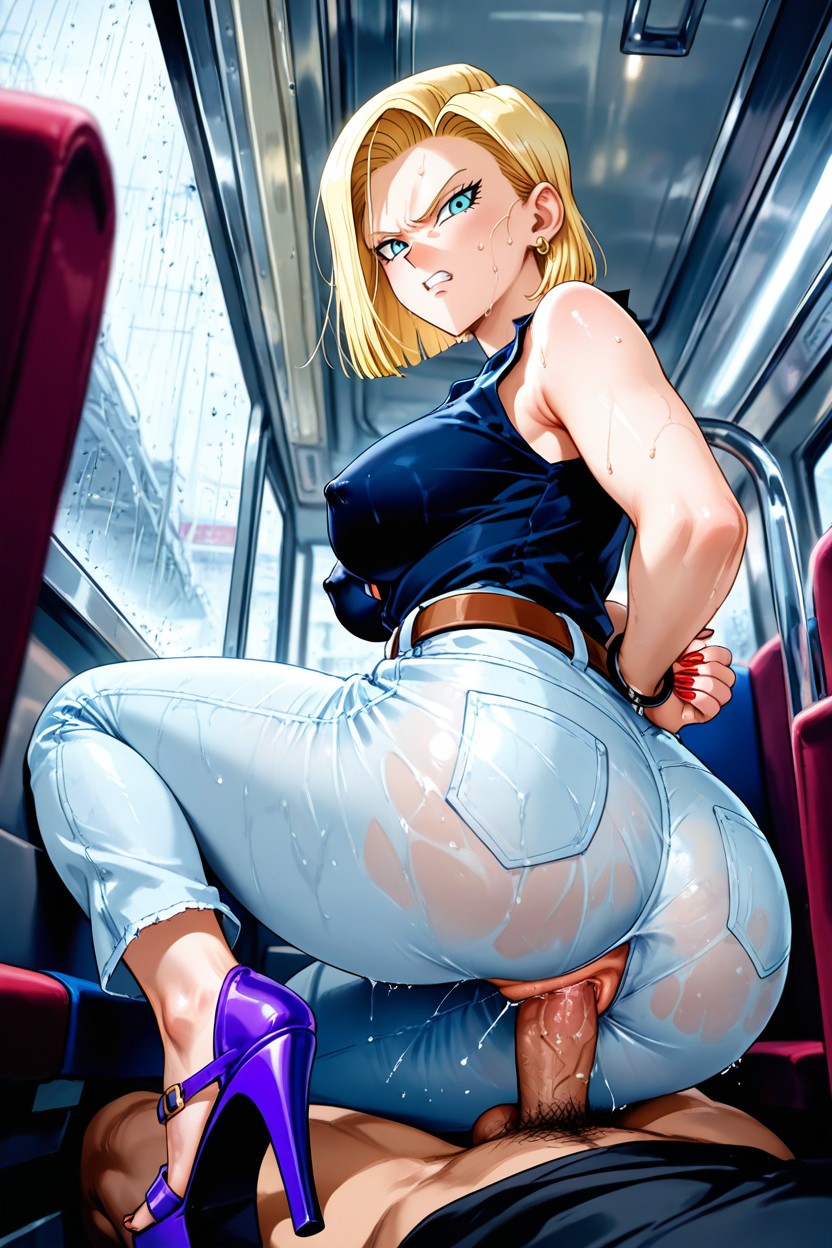 Bus Seat, Rainy Weather, Looking At Viewer Hentai AI Porn