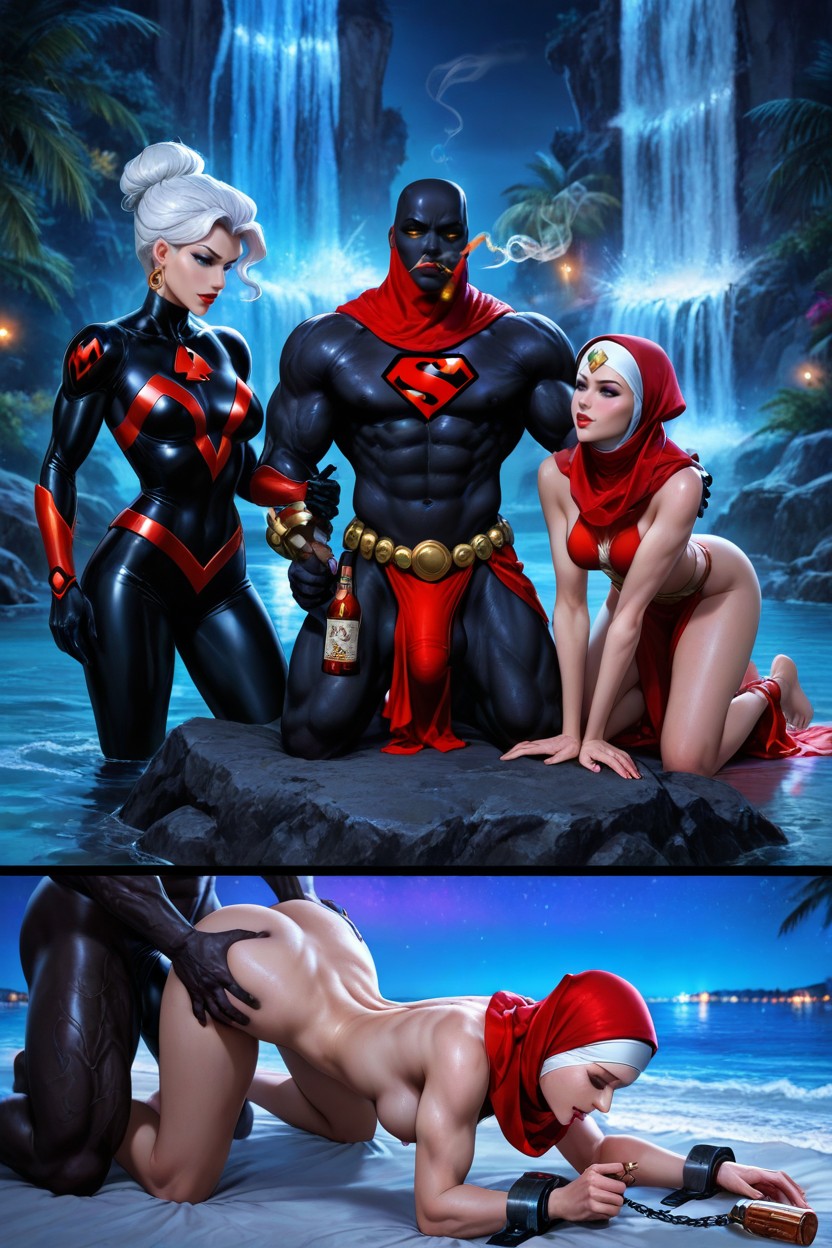 Dark Shadows Dinking Milk From A Bottle, Full Body, Comic Panel Hentai AI Porn