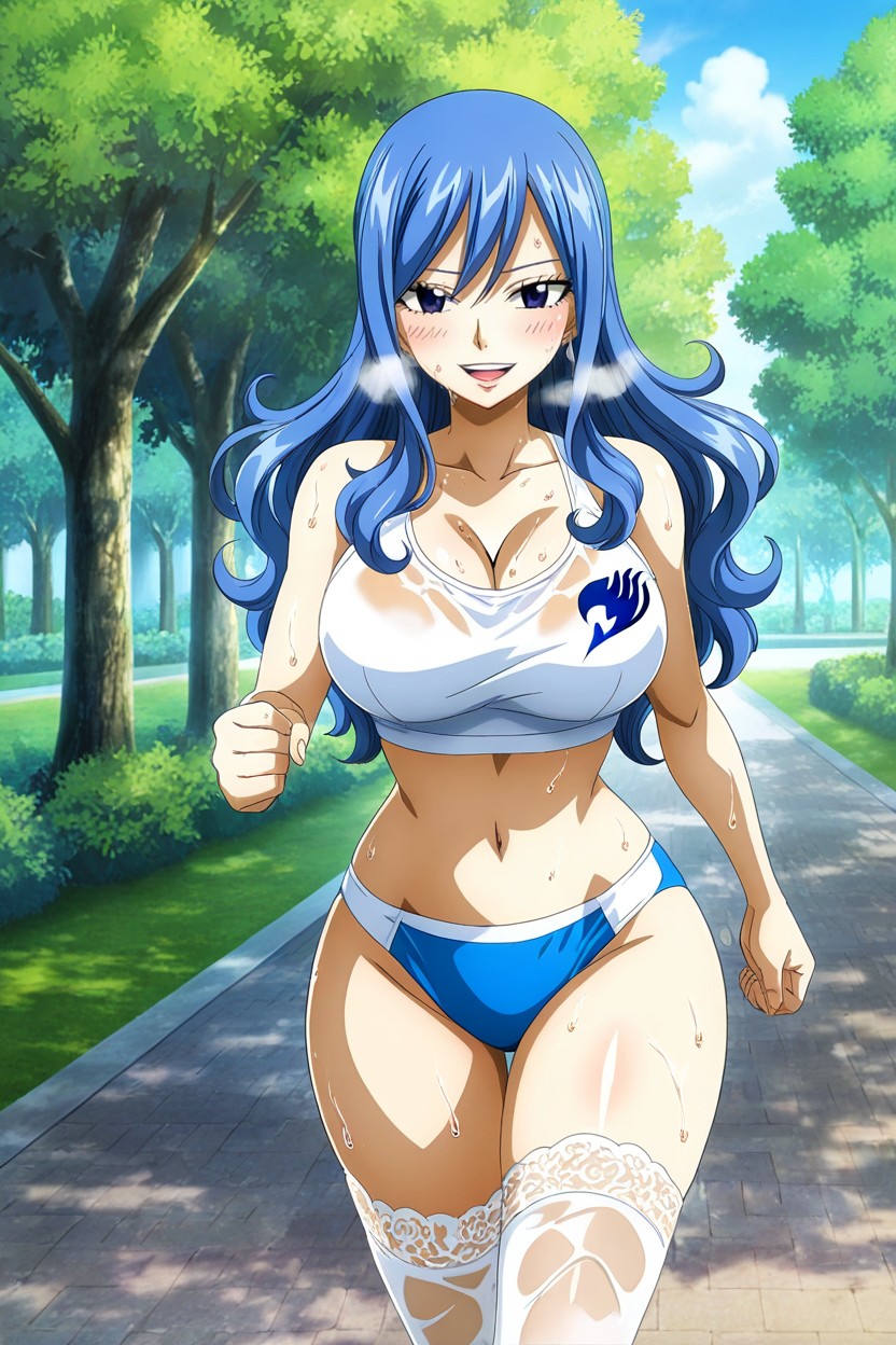 Wet Clothes, Anime Art Style, Jogging Hentai AI Porn