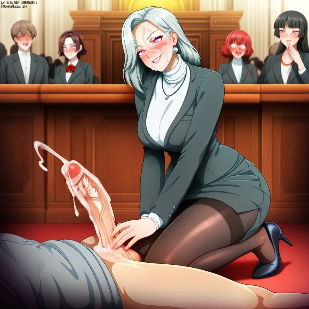 Ultra Detailed, Courtroom, Medium Breast Hentai AI Porn