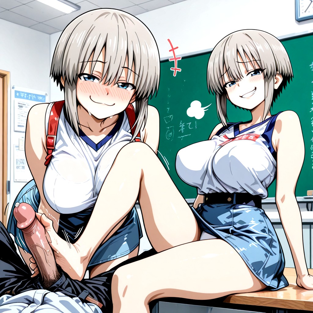 Cosplay, Red Suspenders, Rounded Breast Hentai AI Porn