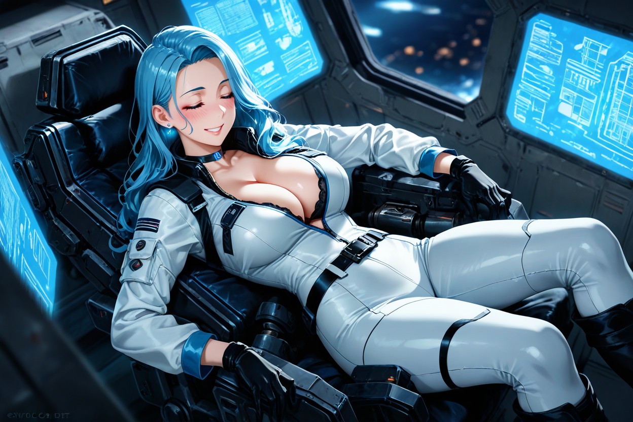 Blue Eyes, Black Boots, Starship Pilot Station Hentai AI Porn