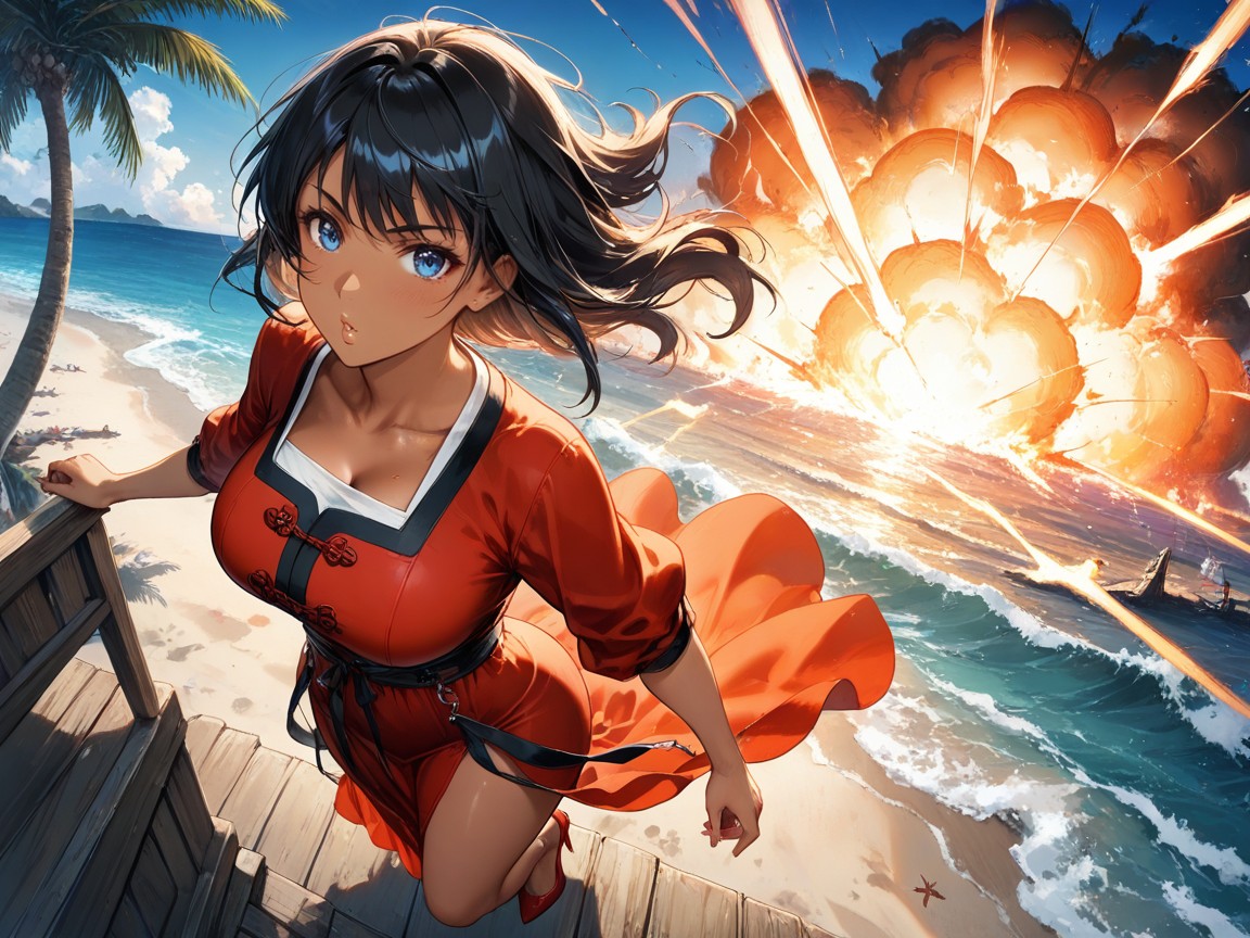 Black Hair, Fit, Huge Explosion Hentai AI Porn