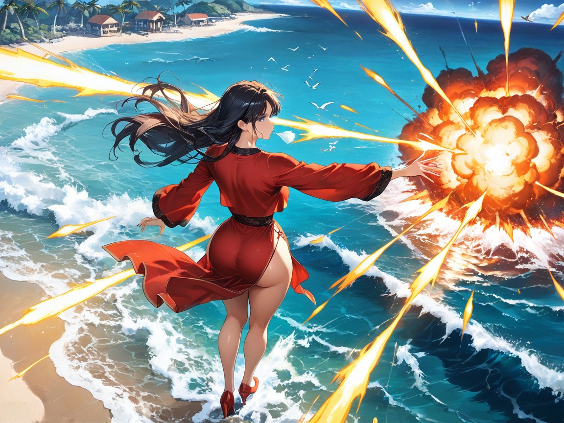 Medium Ass, Palm Trees, High Resolution Hentai AI Porn