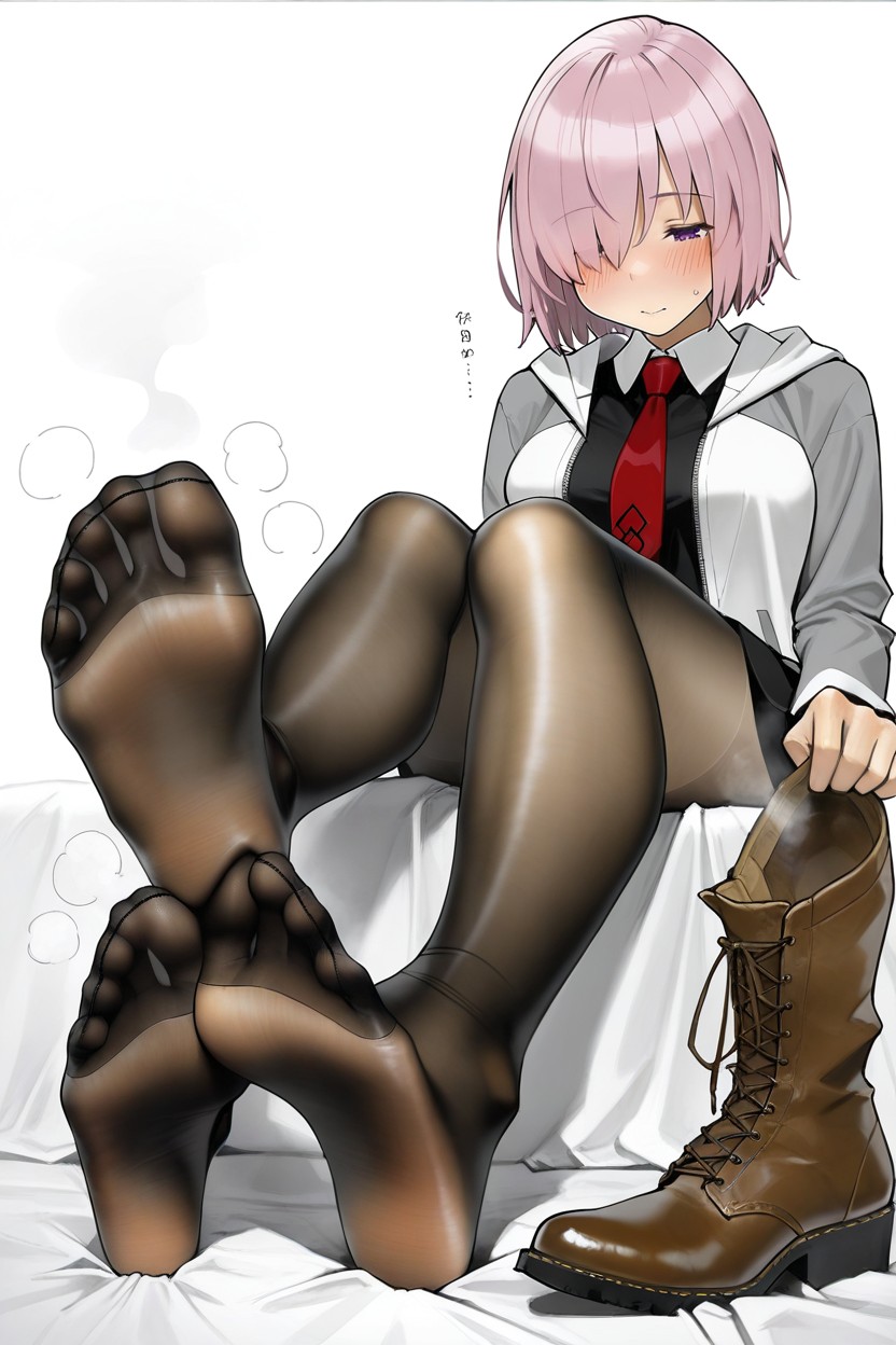 Lavender Hair, Culo Pequeño, Purple Eyes Hentai IA