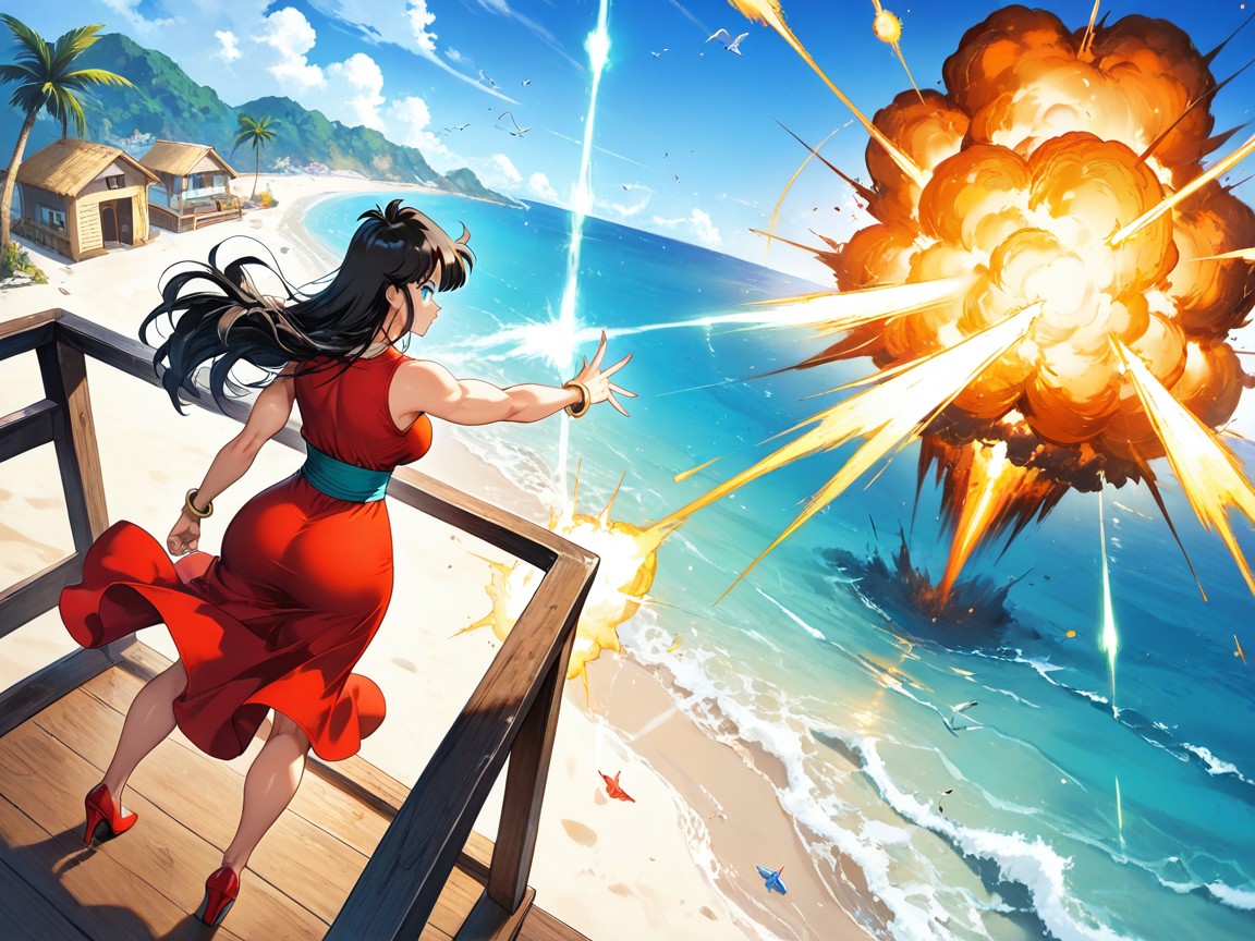 Large Breast, Nuclear Explosion, Shooting Energy Blasts Hentai AI Porn