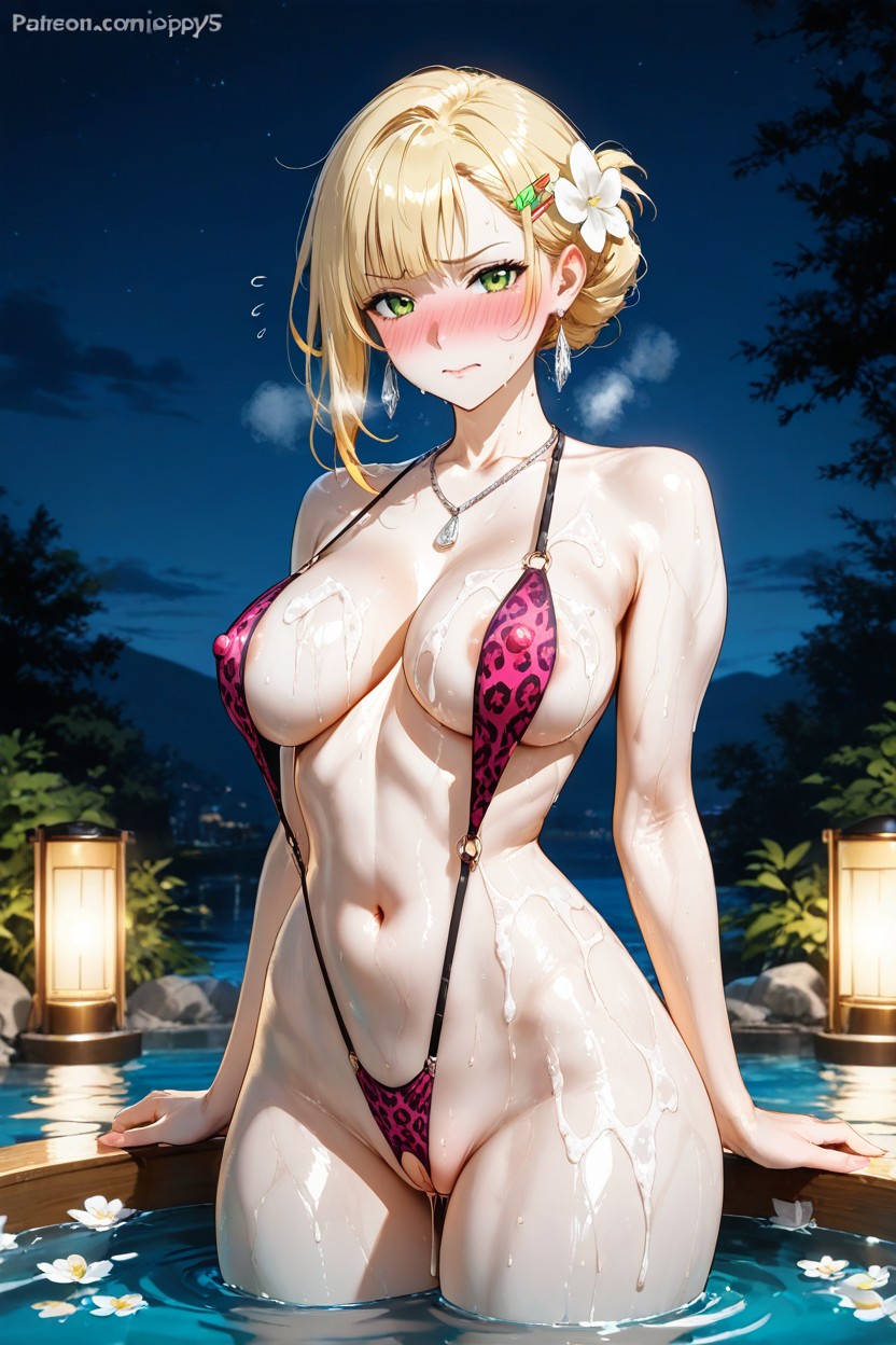 Pale Skin, Detailed Pussy, Whole Body Submerged In Water Hentai AI Porn