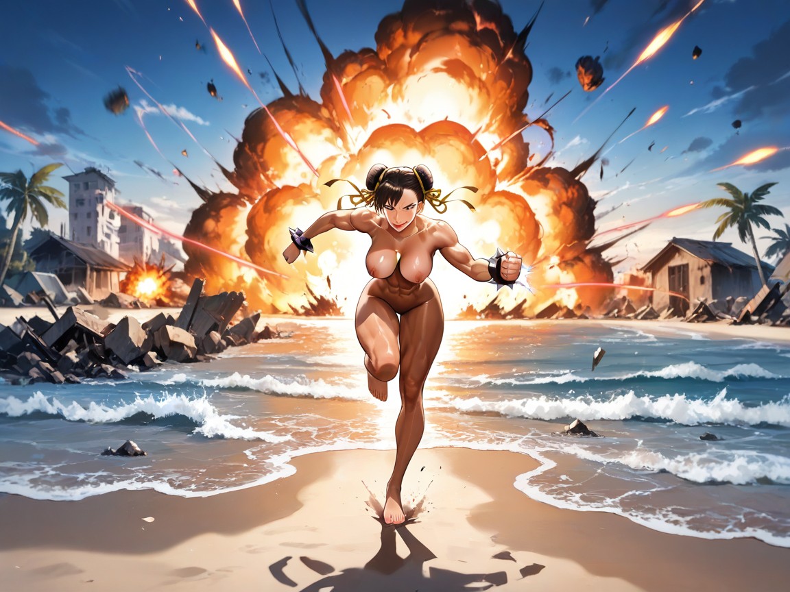 Deflecting Energy Blasts, Ultra Detailed, Fighting Pose Hentai AI Porn