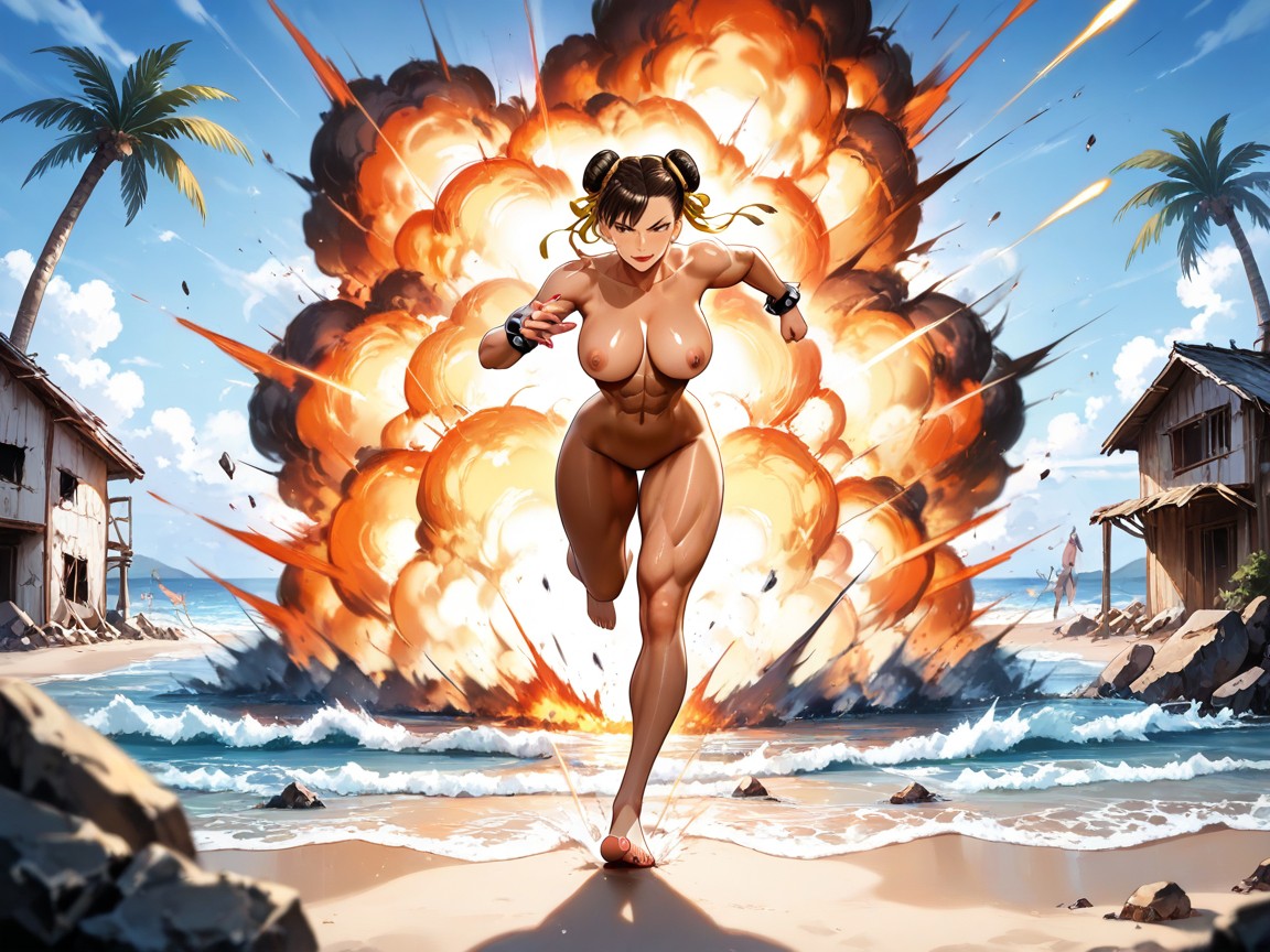 Running, Body, On A Beach Hentai AI Porn
