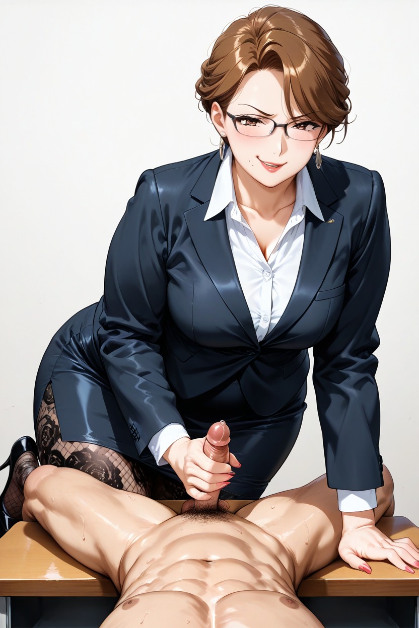 Femdom, Rough, Brunette Hentai AI Porn