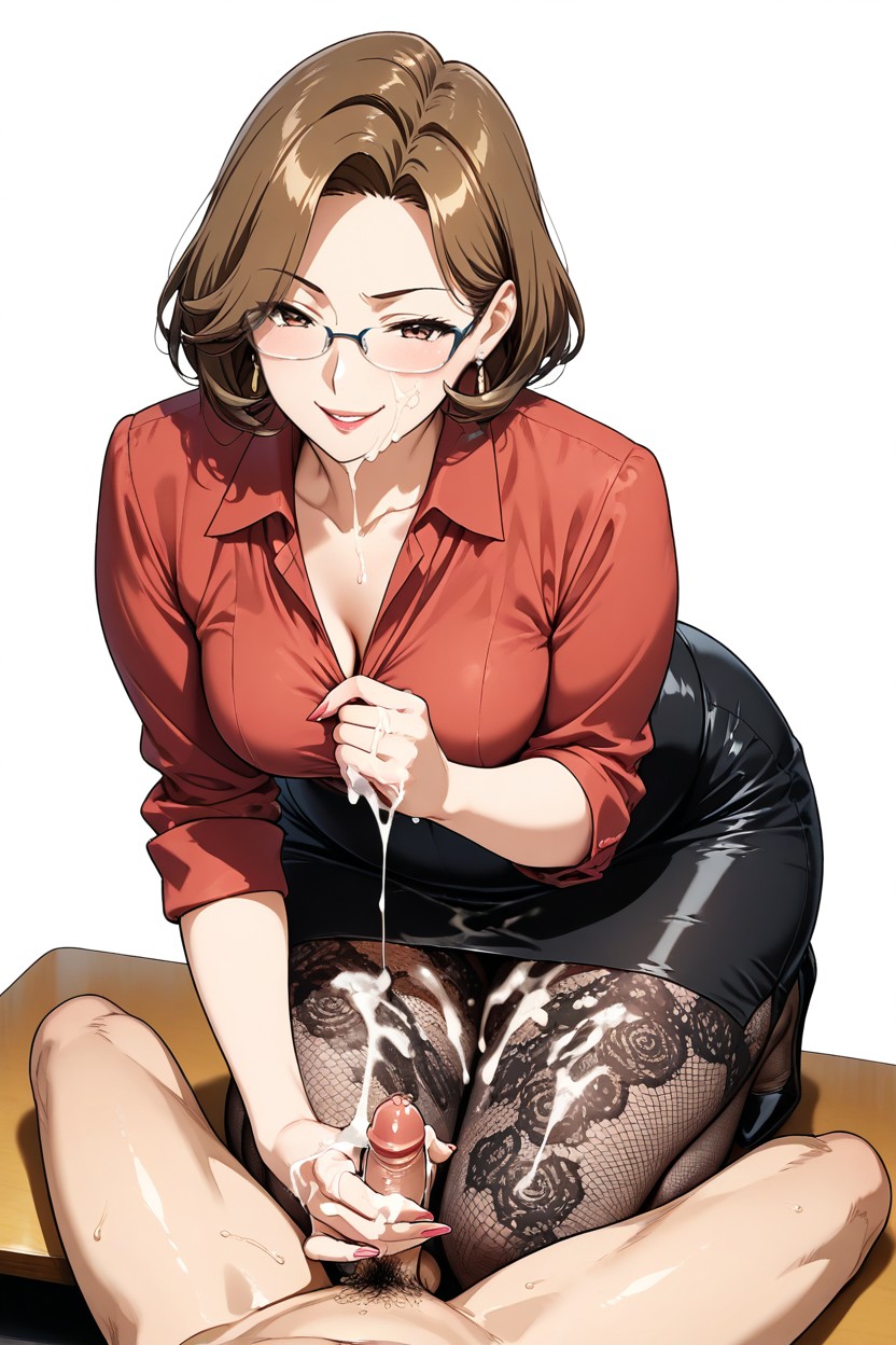 White Background, 18+, Open Eyes Hentai IA