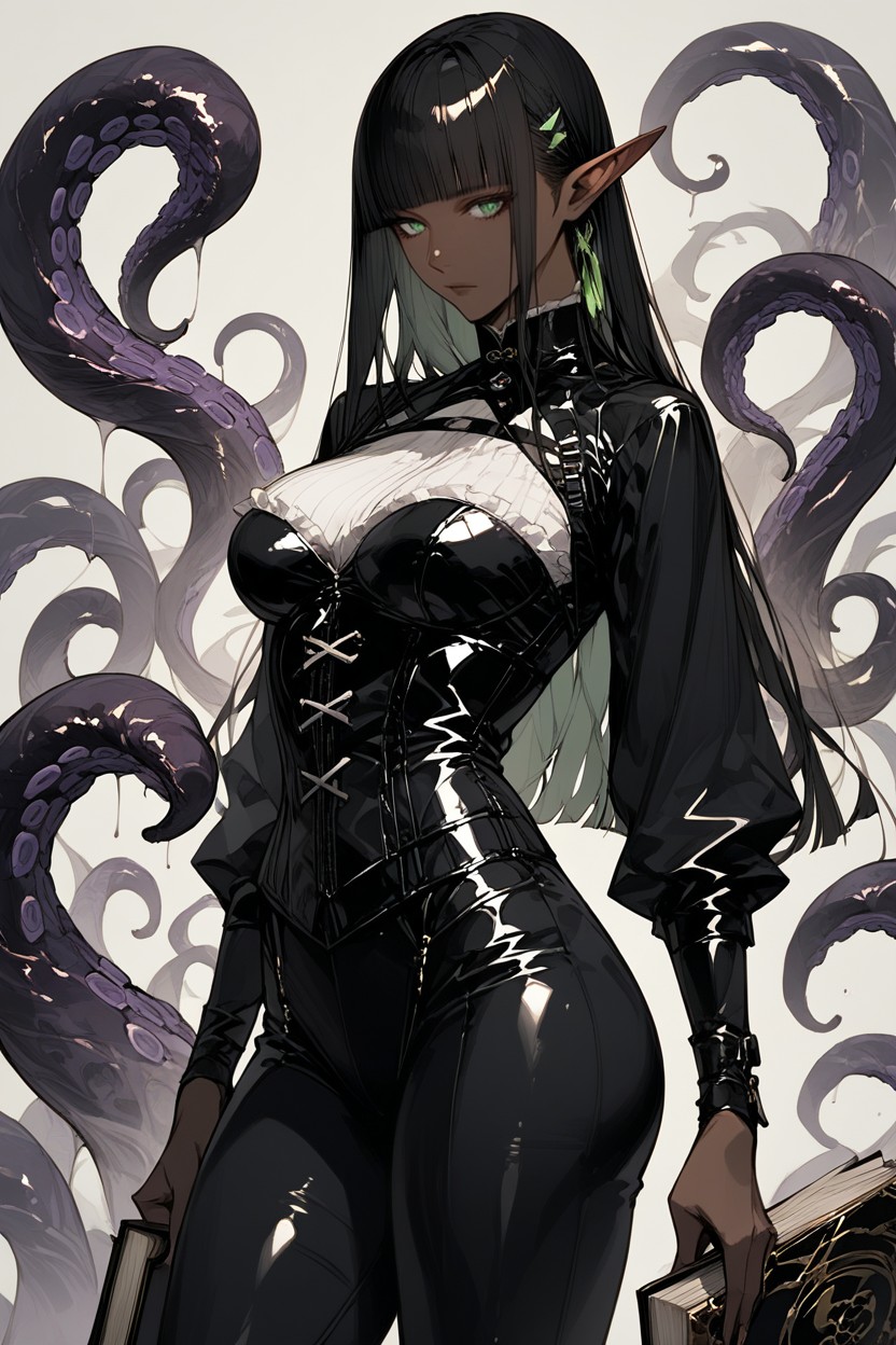 Dark Skin, 20+, Elf Ears Hentai AI Porn